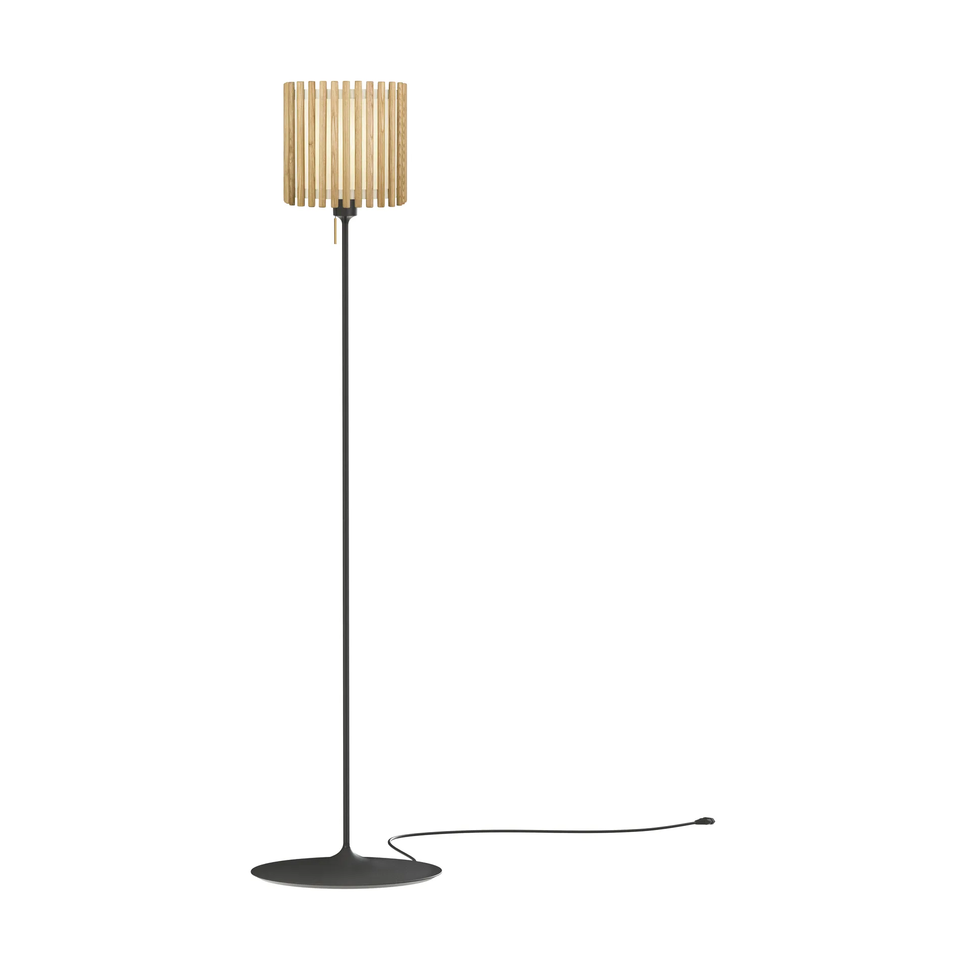 Lampa podłogowa Komorebi średnia, Square oak-Czarny Umage