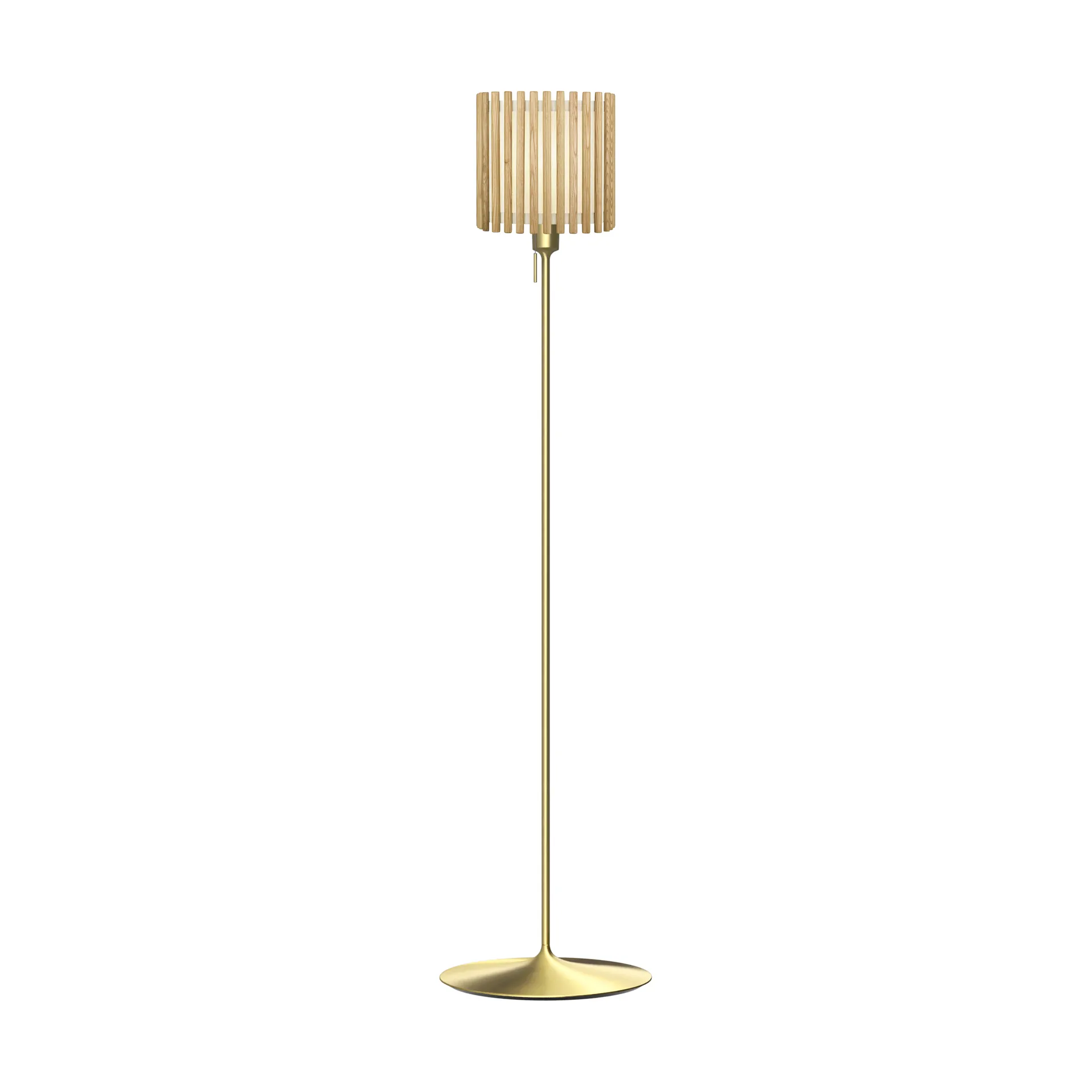 Lampa podłogowa Komorebi średnia, Square oak-Szczotkowany mosiądź Umage