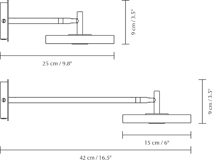 Lampa ścienna Asteria Wall, Long, Pearl white-brass Umage
