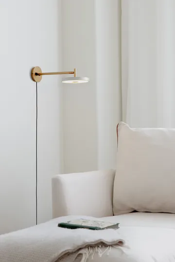 Lampa ścienna Asteria Wall - Long, Pearl white-brass - Umage