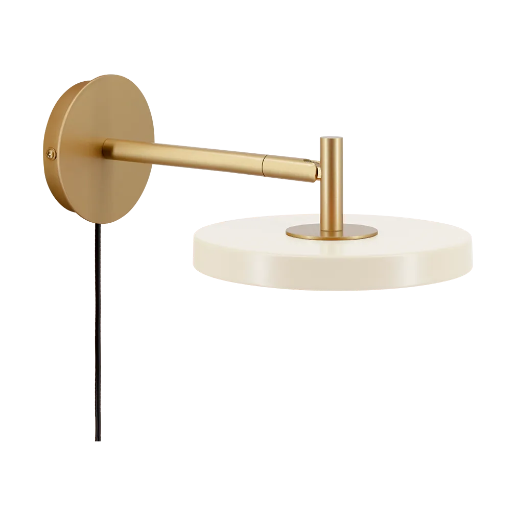 Lampa ścienna Asteria Wall, Short, Pearl white-brass Umage