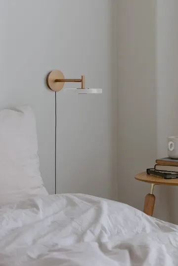 Lampa ścienna Asteria Wall - Short, Pearl white-brass - Umage