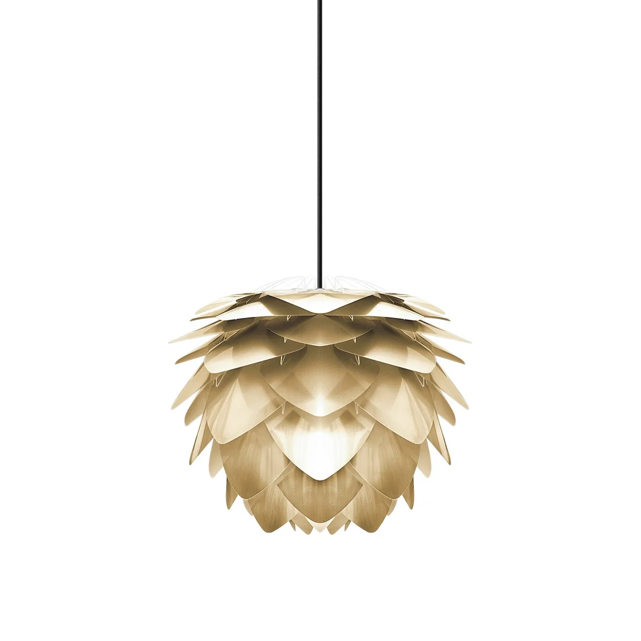 Lampa Silvia szczotkowany mosiądz, Ø 50 cm Umage