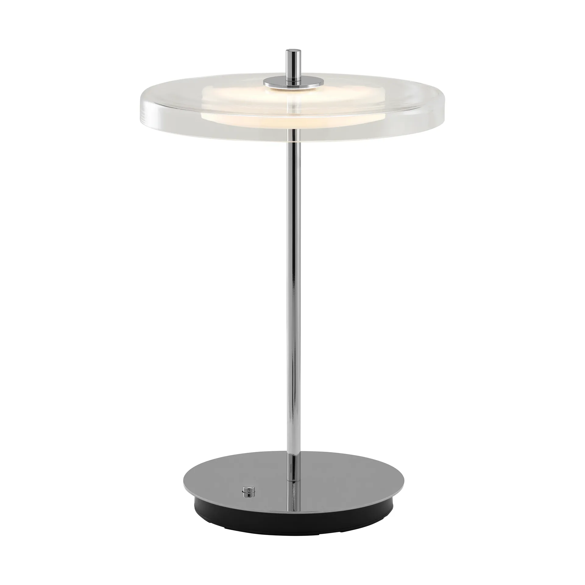 Lampa stołowa Asteria Move, Glass-polished steel Umage