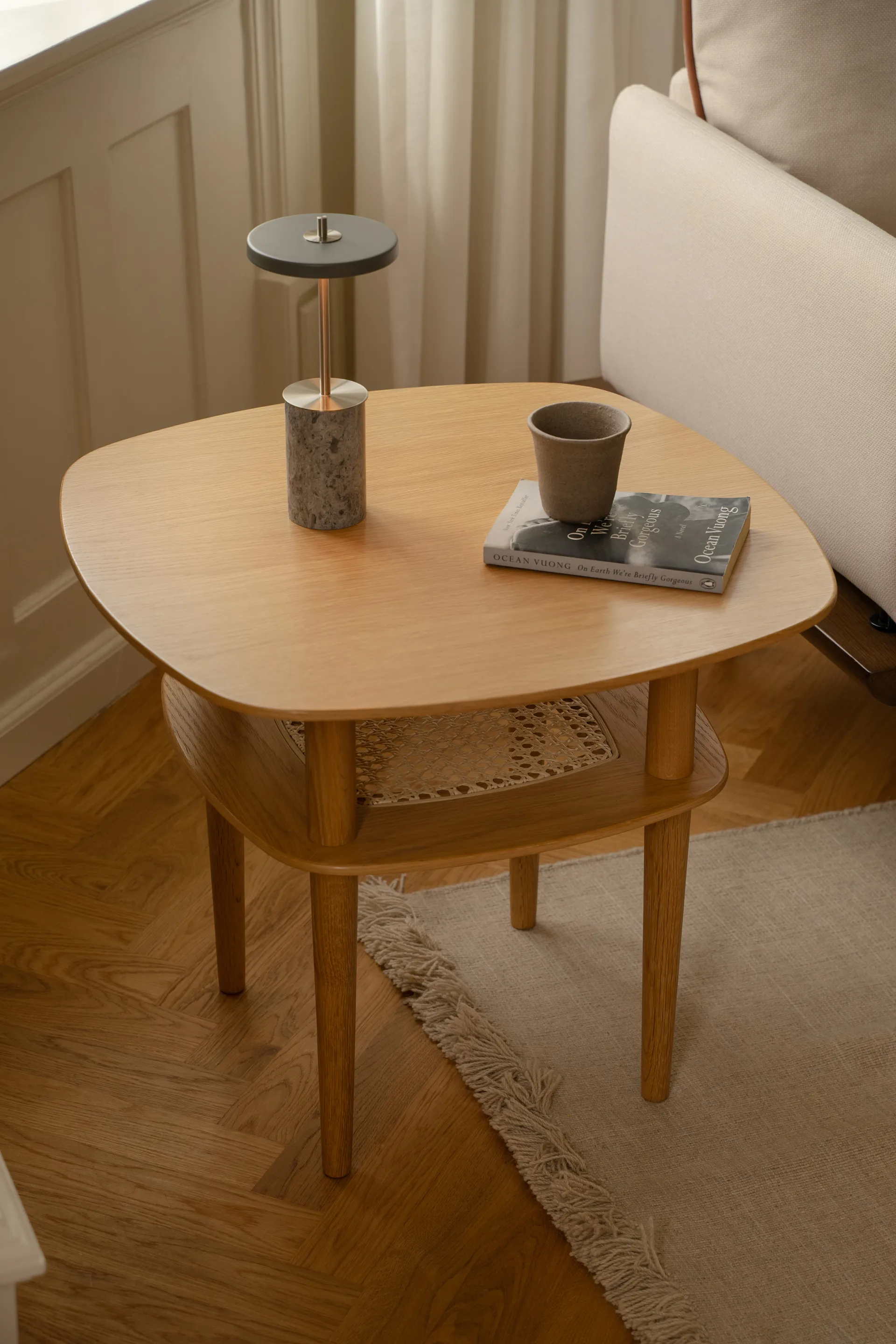 Lampa stołowa Asteria Move Mini Ø12x25,5 cm, Grey Marble-mosiądz Umage