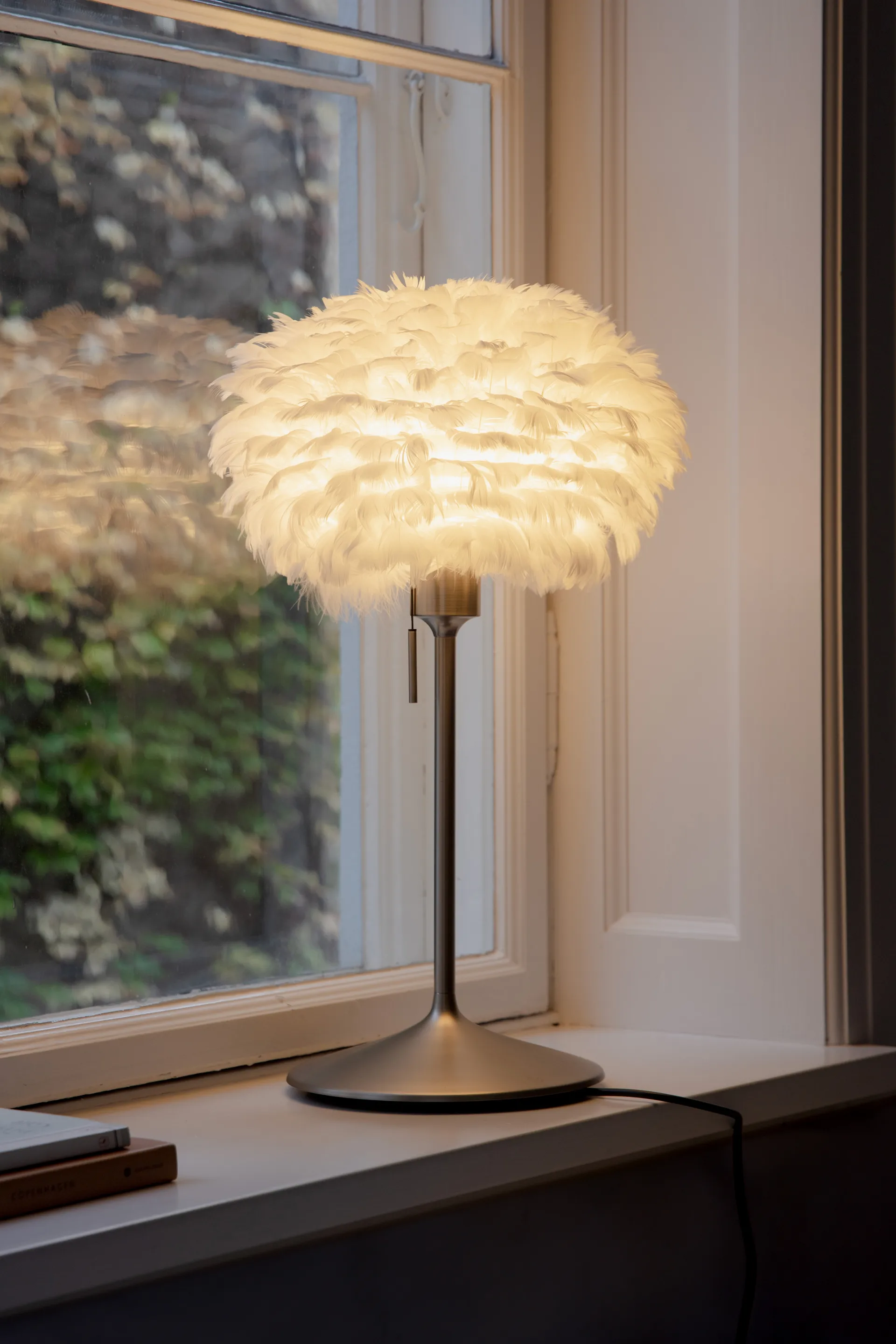 Lampa stołowa Eos mini, Biały-szczotkowana stal Umage