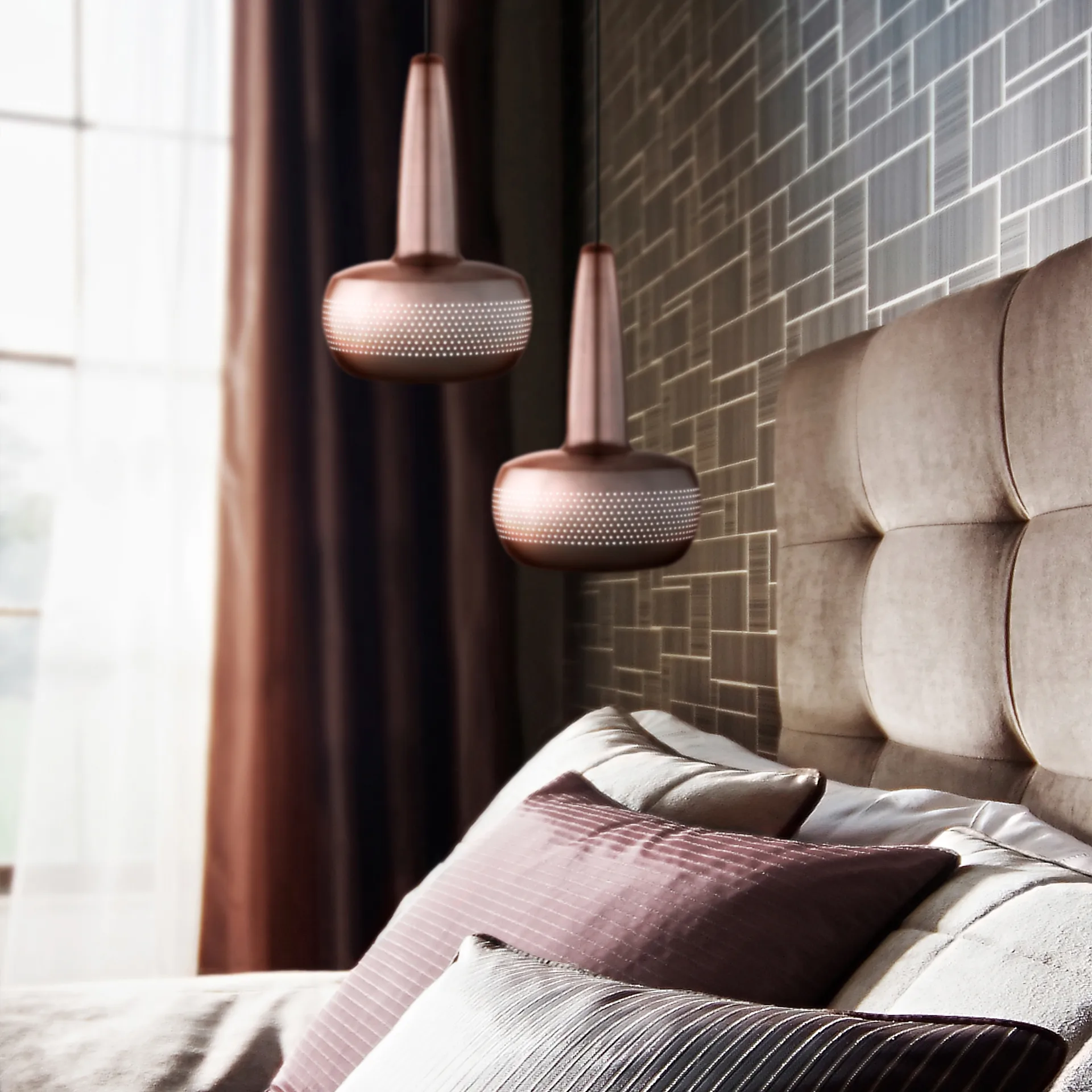 Lampa sufitowa Clava Ø21,5 cm, Miedź szczotkowana Umage