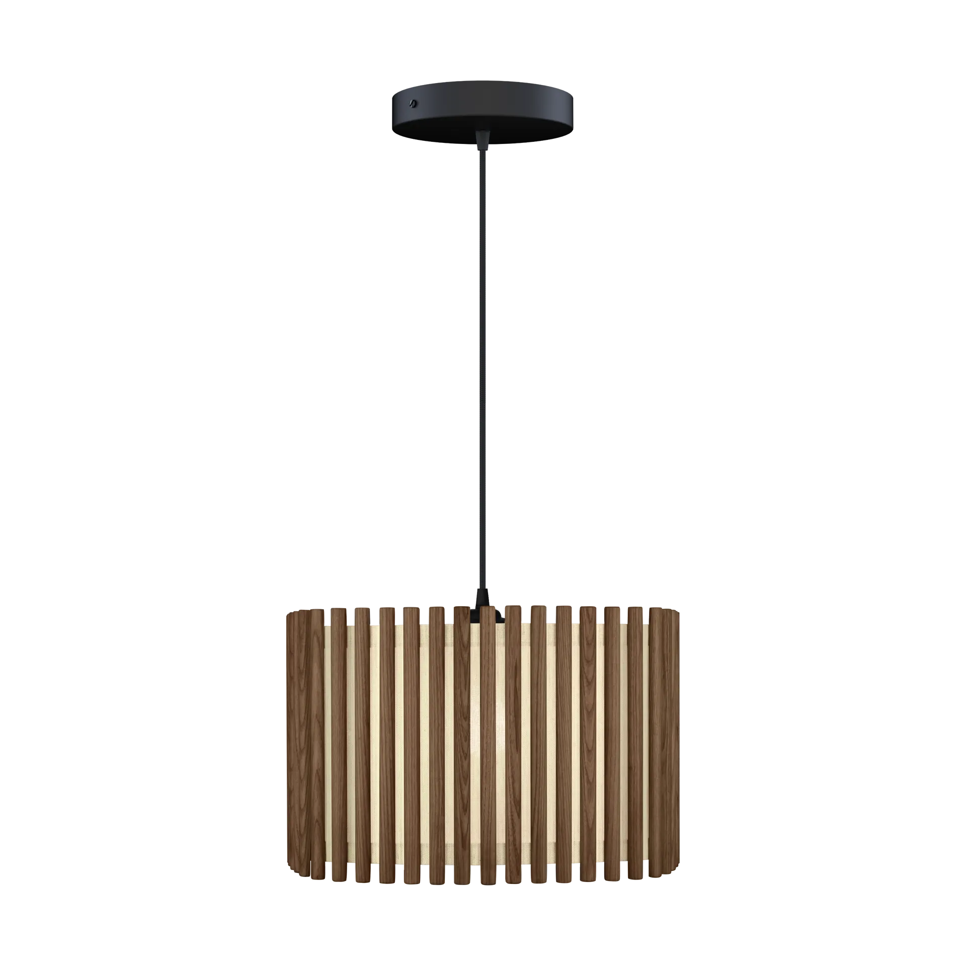 Lampa wisząca Komorebi duża, Square dark oak-Czarny Umage