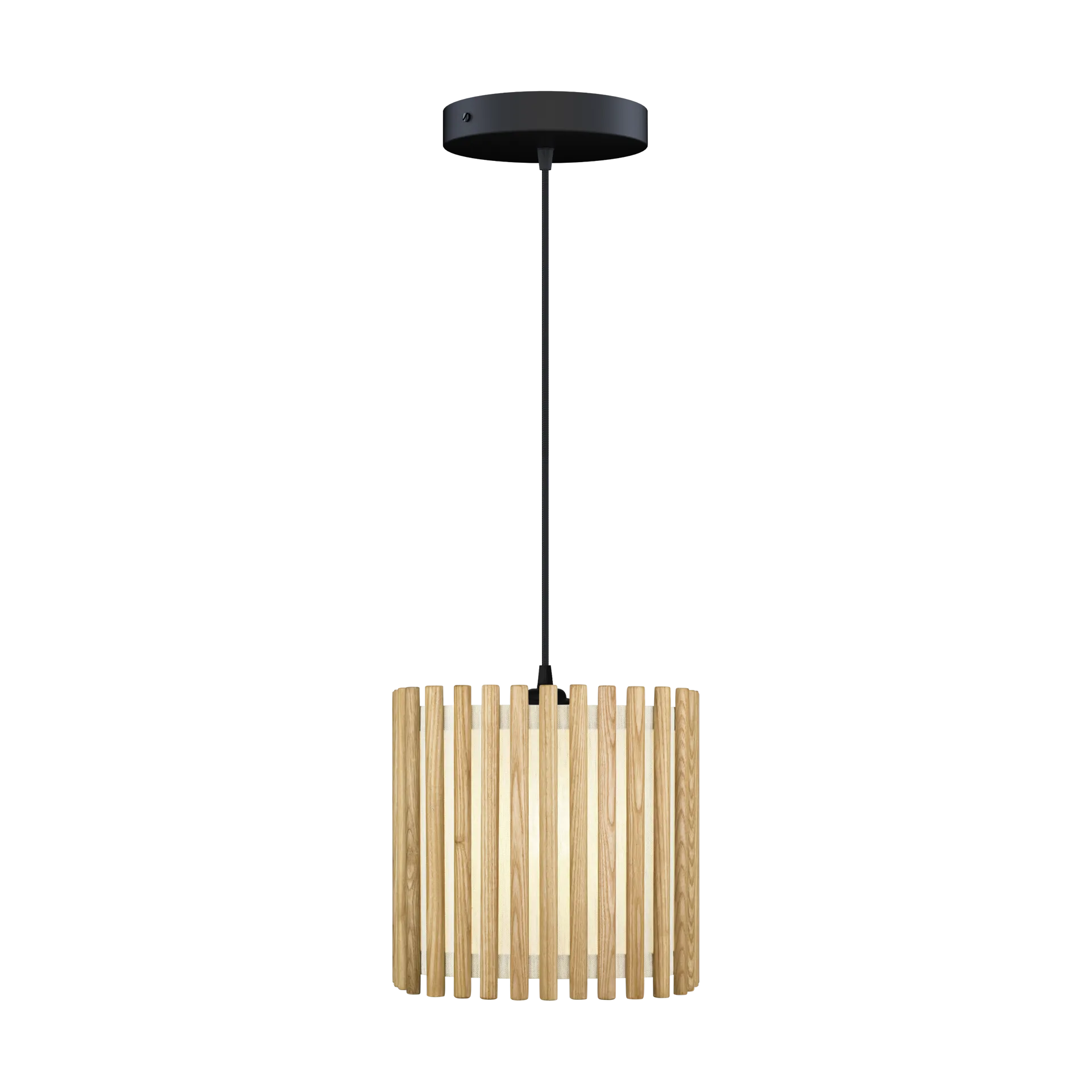 Lampa wisząca Komorebi średnia, Square oak-Czarny Umage