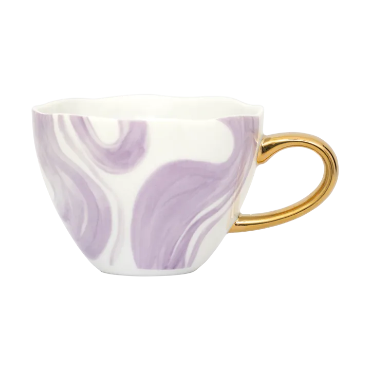 Good Morning Cappuccino kubek 300 ml - Fioletowe fale - URBAN NATURE CULTURE
