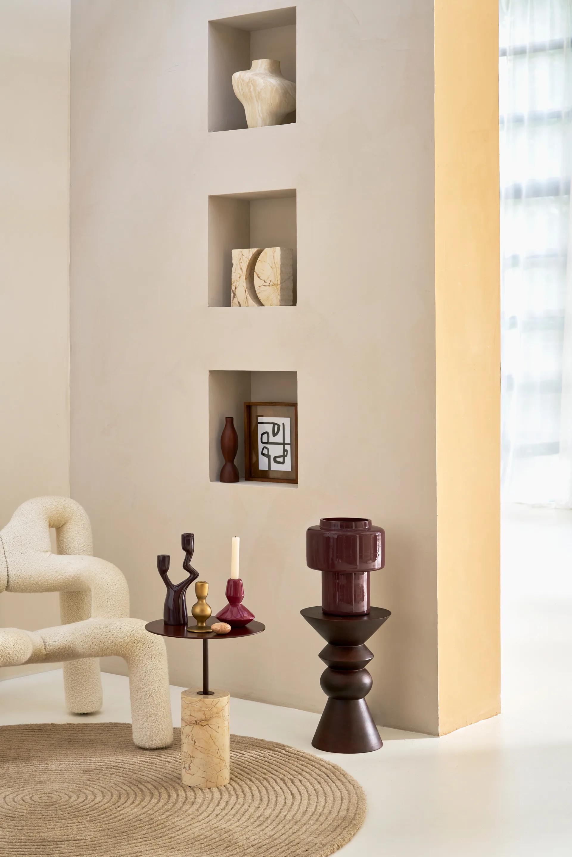 Lampa stołowa Finn Ø26x30 cm, Brown URBAN NATURE CULTURE