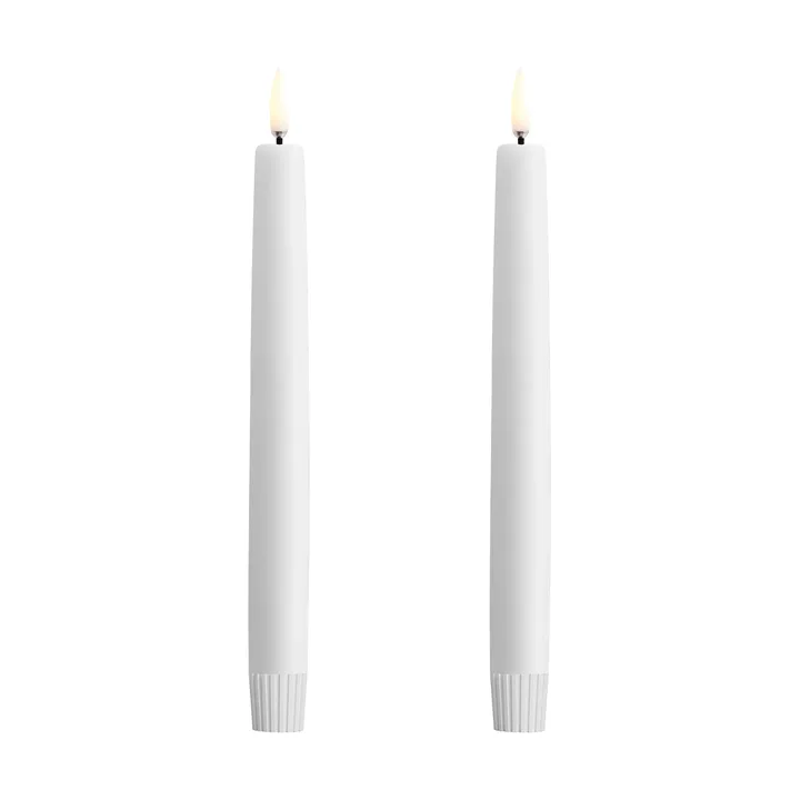 Świece stożkowe Uyuni LED białe 2 szt. - Ø2,3x20 cm - Uyuni Lighting