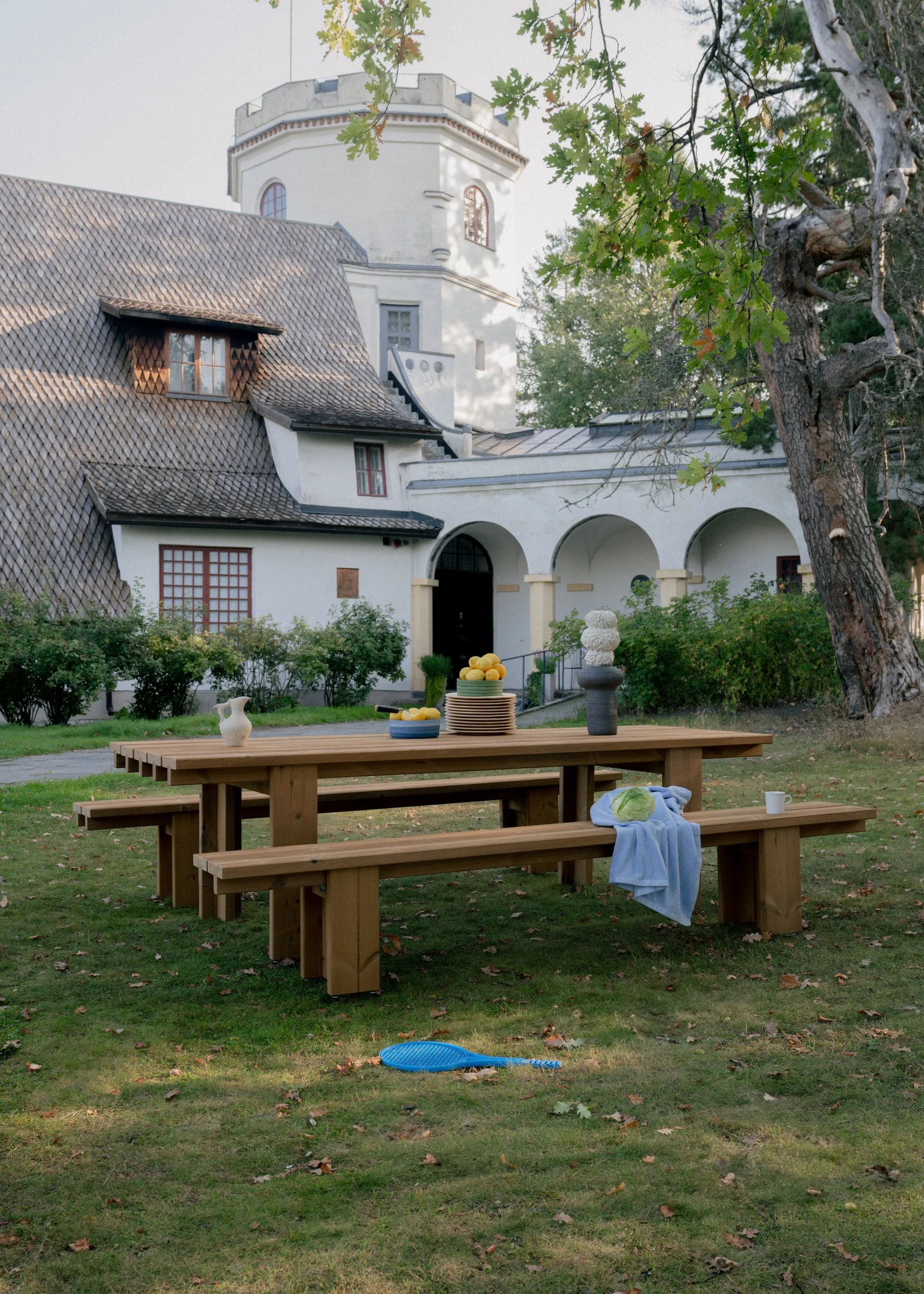 Ławka 013 Osa Outdoor Bench, Sosna termowana, 333×37×49 cm Vaarnii