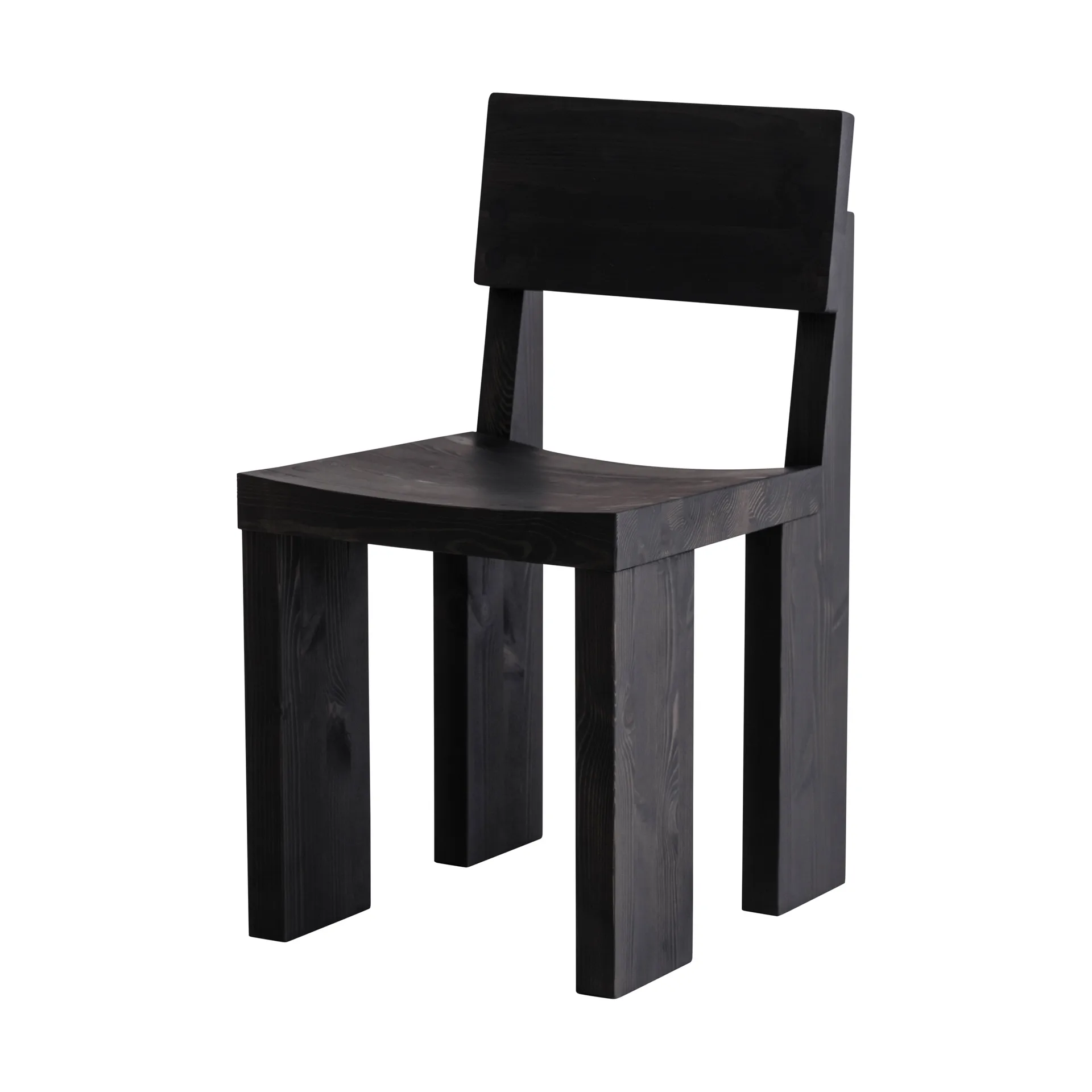 Krzesło 001 Dining Chair, Sosna bejcowana na czarno Vaarnii