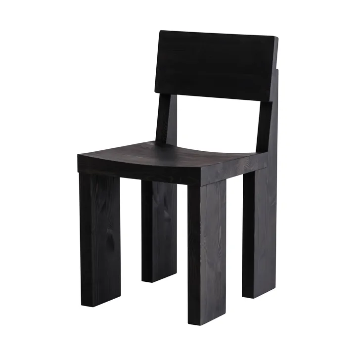 Krzesło 001 Dining Chair - Sosna bejcowana na czarno - Vaarnii