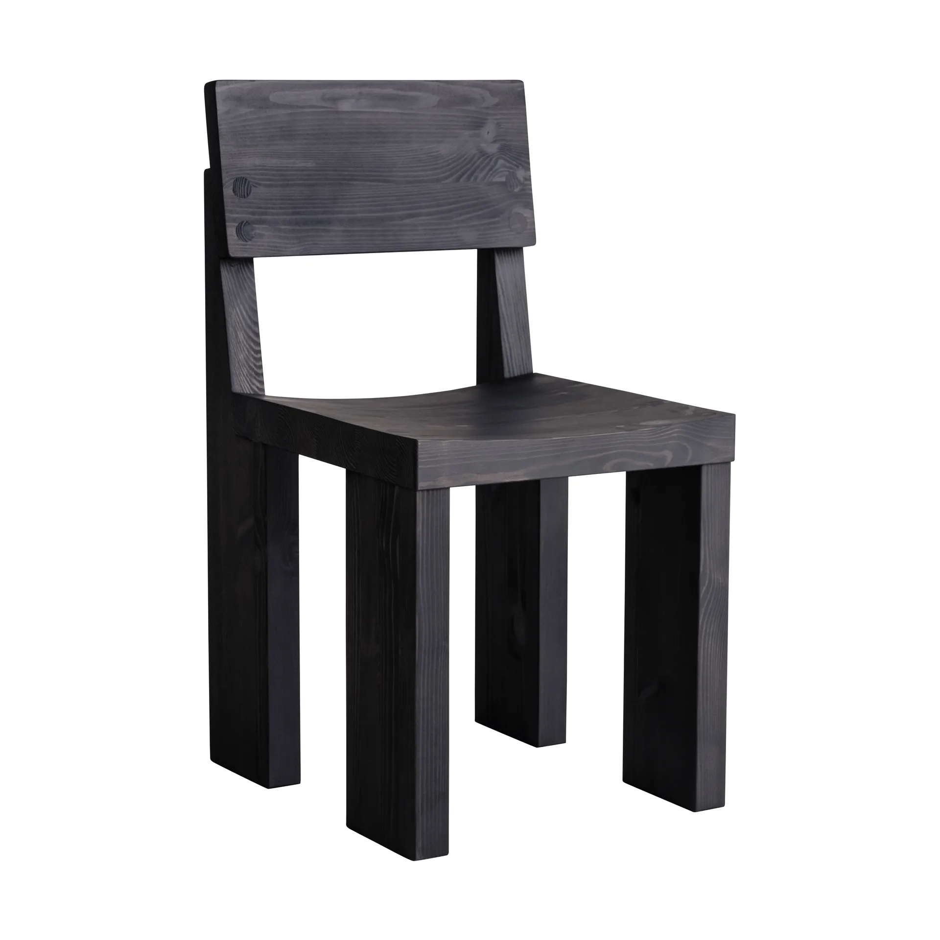 Krzesło 001 Dining Chair, Sosna bejcowana na czarno Vaarnii
