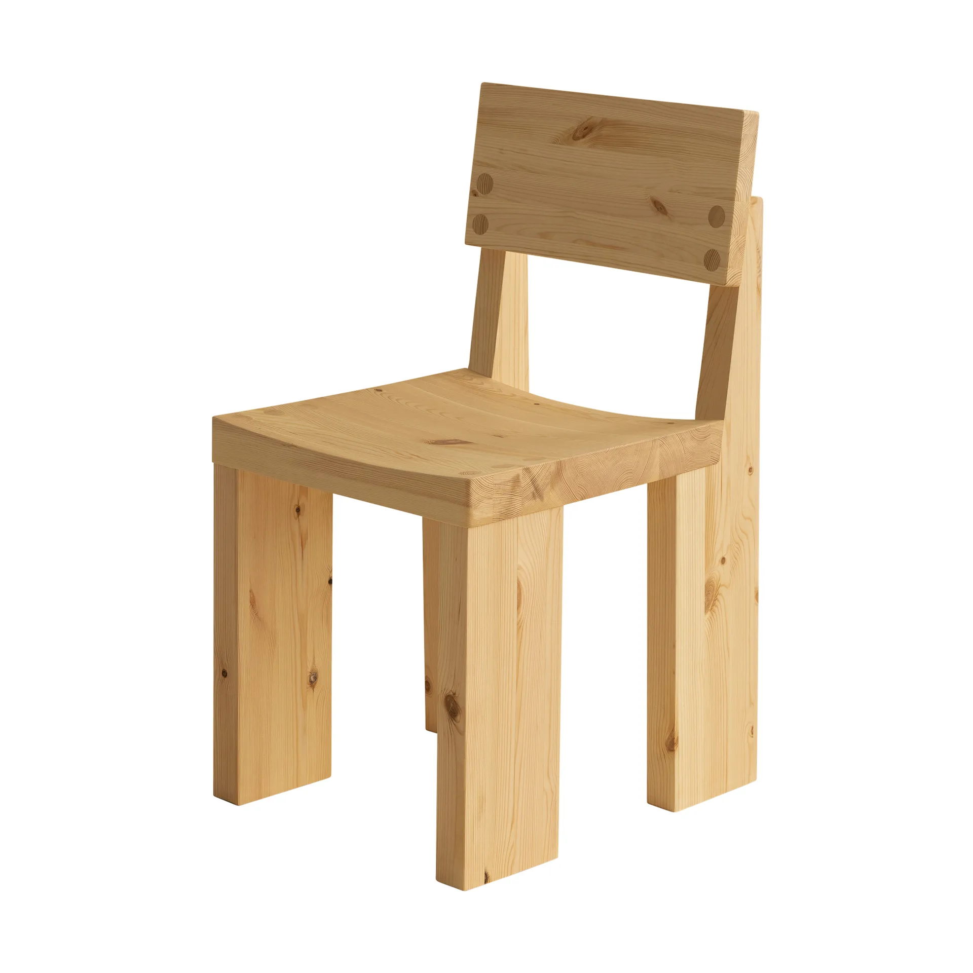 Krzesło 001 Dining Chair, Sosna olejowana i woskowana, matowe Vaarnii