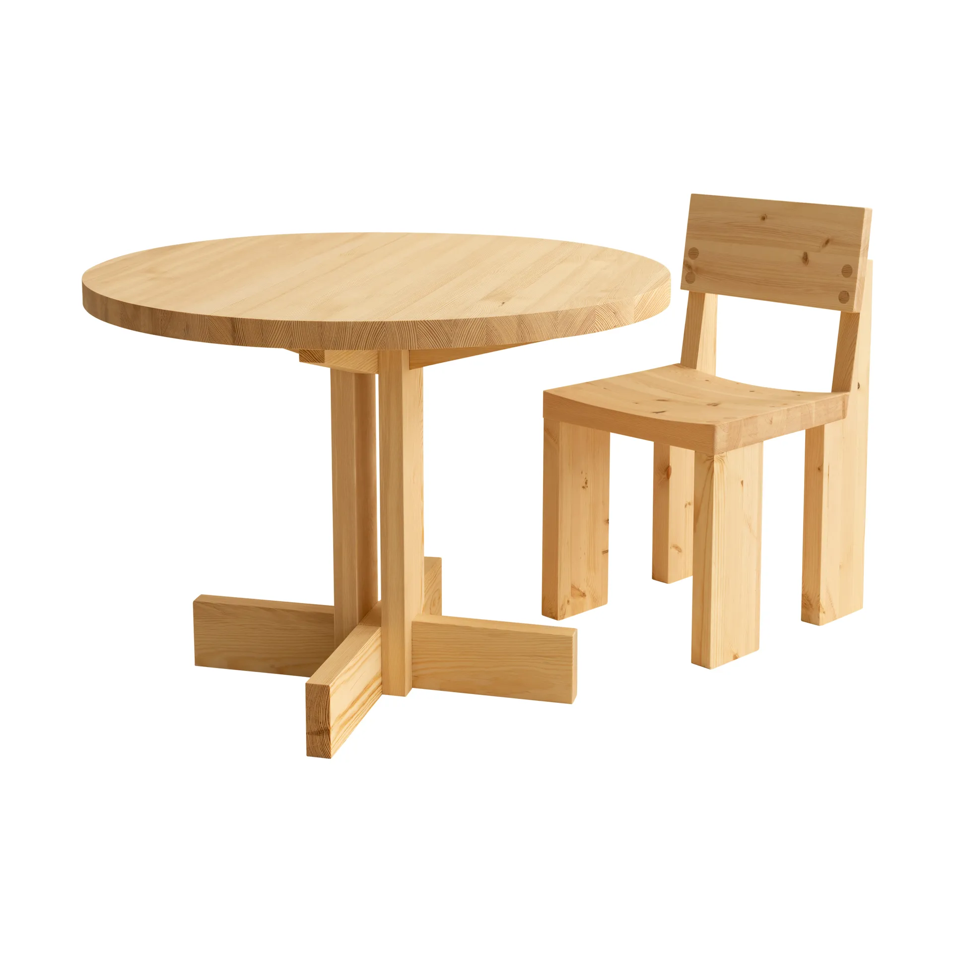 Krzesło 001 Dining Chair, Sosna olejowana i woskowana, matowe Vaarnii