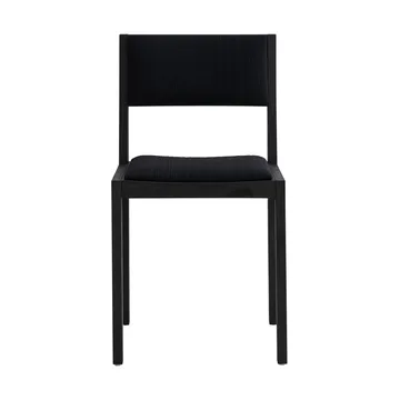 Krzesło 016 Maasto Dining Chair - Sosna barwiona na czarno, przód tapicerowany na czarno - Vaarnii