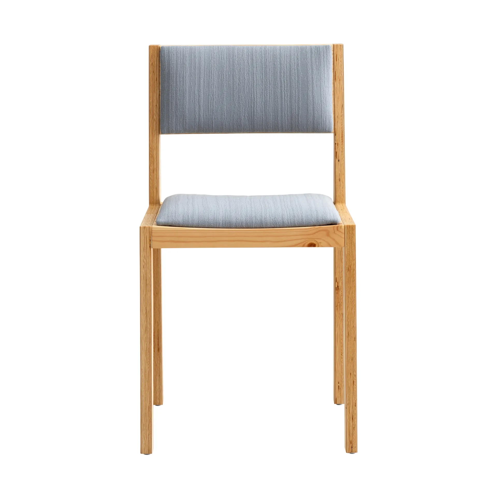 Krzesło 016 Maasto Dining Chair, Sosna olejowana i woskowana, matowe, przód tapicerowany na szaro Vaarnii