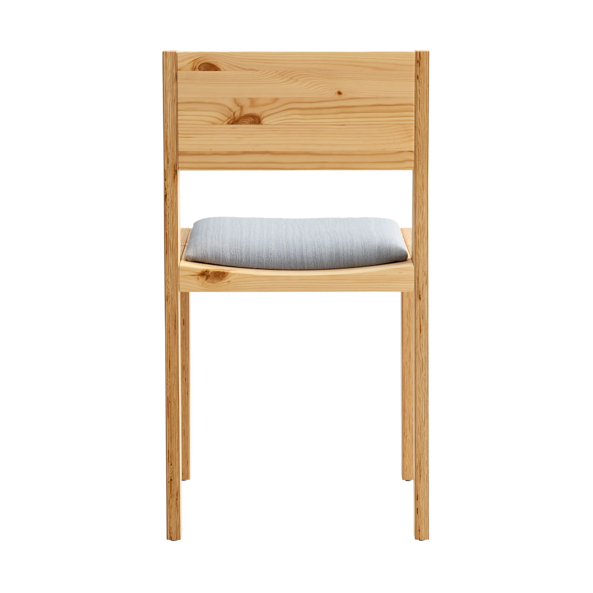 Krzesło 016 Maasto Dining Chair, Sosna olejowana i woskowana, matowe, siedzisko tapicerowane na szaro Vaarnii