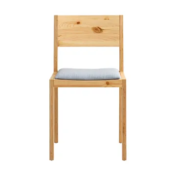 Krzesło 016 Maasto Dining Chair - Sosna olejowana i woskowana, matowe, siedzisko tapicerowane na szaro - Vaarnii