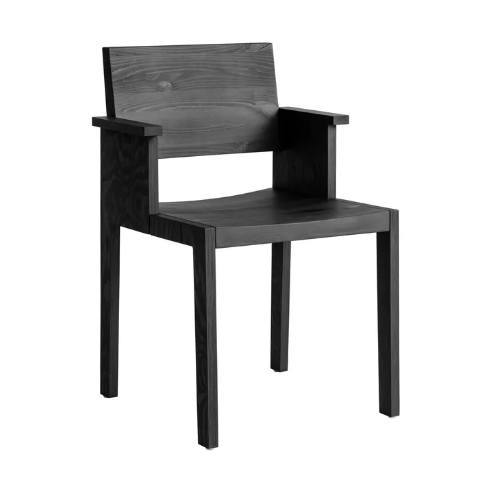 Krzesło z podłokietnikami 016 Maasto Dining Armchair - Sosna bejcowana na czarno - Vaarnii