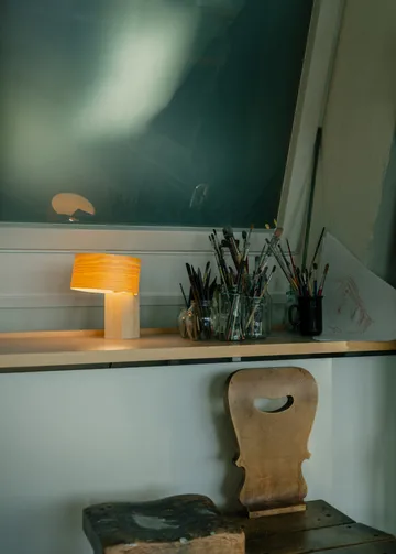 Lampa stołowa 018 Hoop Table Lamp - Sosna olejowana i woskowana, matowe, 23 cm - Vaarnii