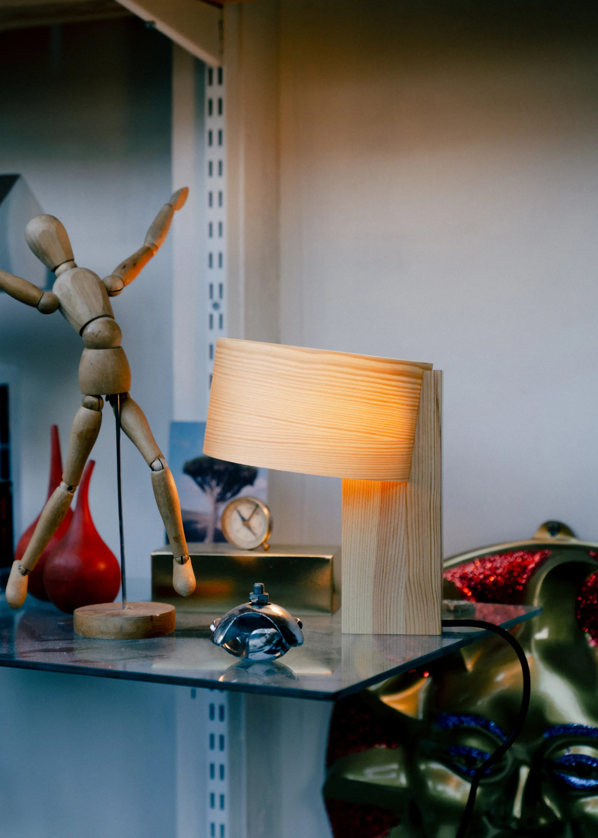 Lampa stołowa 018 Hoop Table Lamp, Sosna olejowana i woskowana, matowe, 34 cm Vaarnii