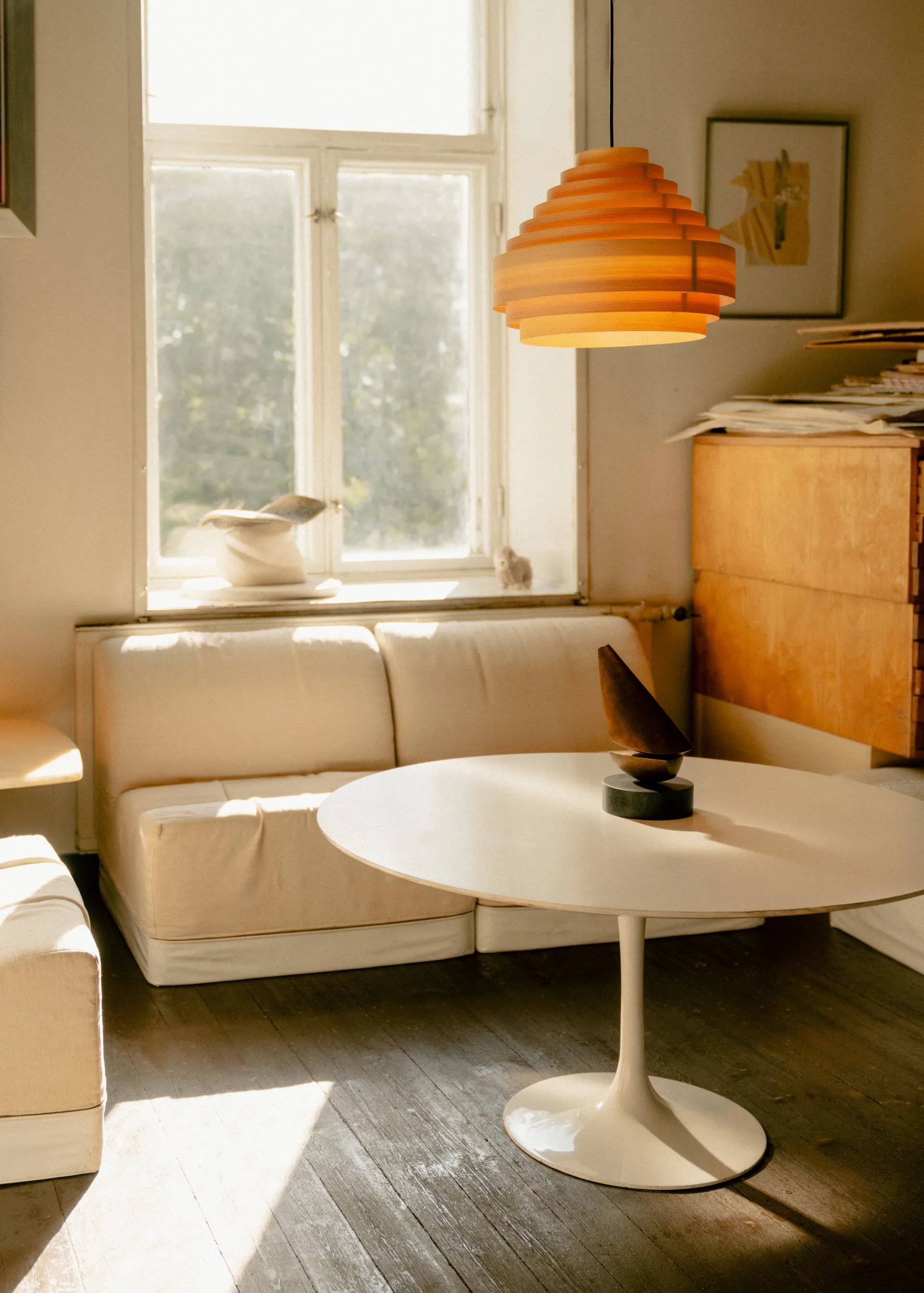 Lampa wisząca 1001 Hans Pendant, Sosna olejowana i woskowana, matowe, Ø38 cm Vaarnii