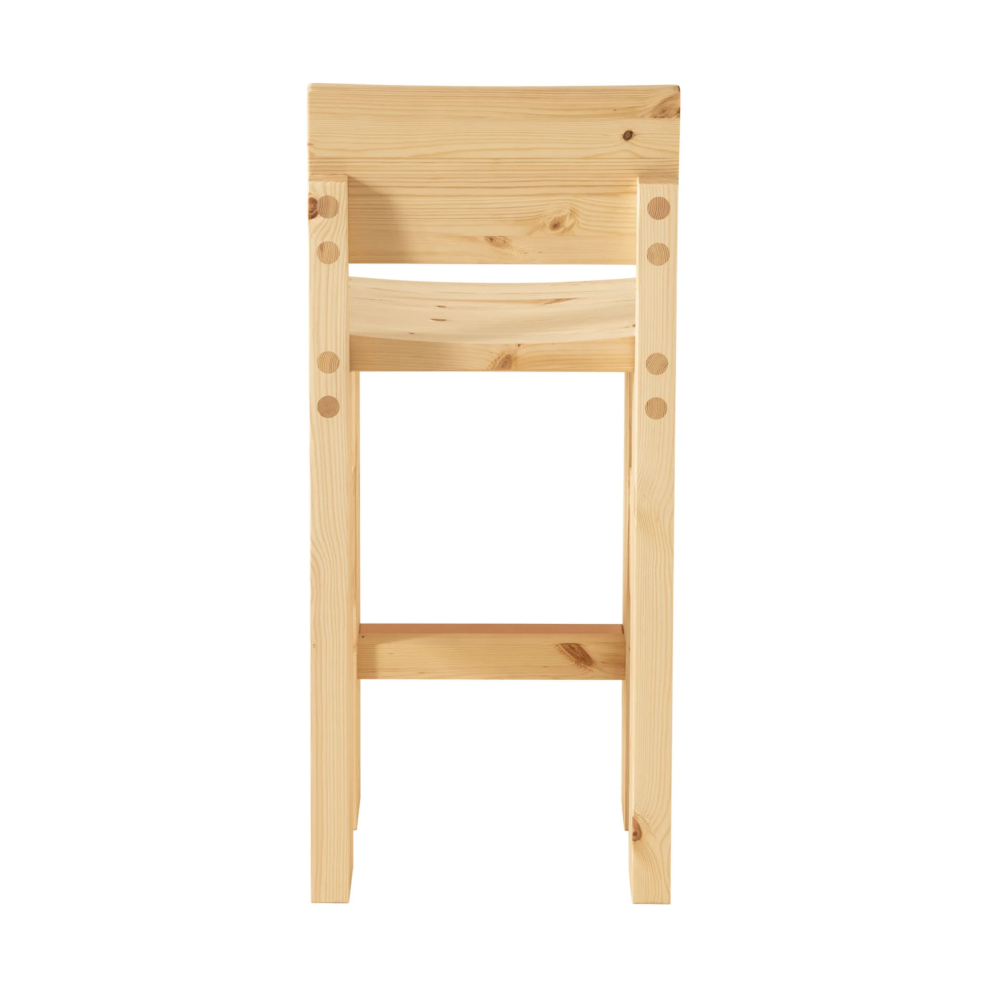 Stołek barowy 001 Bar Stool, Sosna olejowana i woskowana, matowe, 65 cm Vaarnii