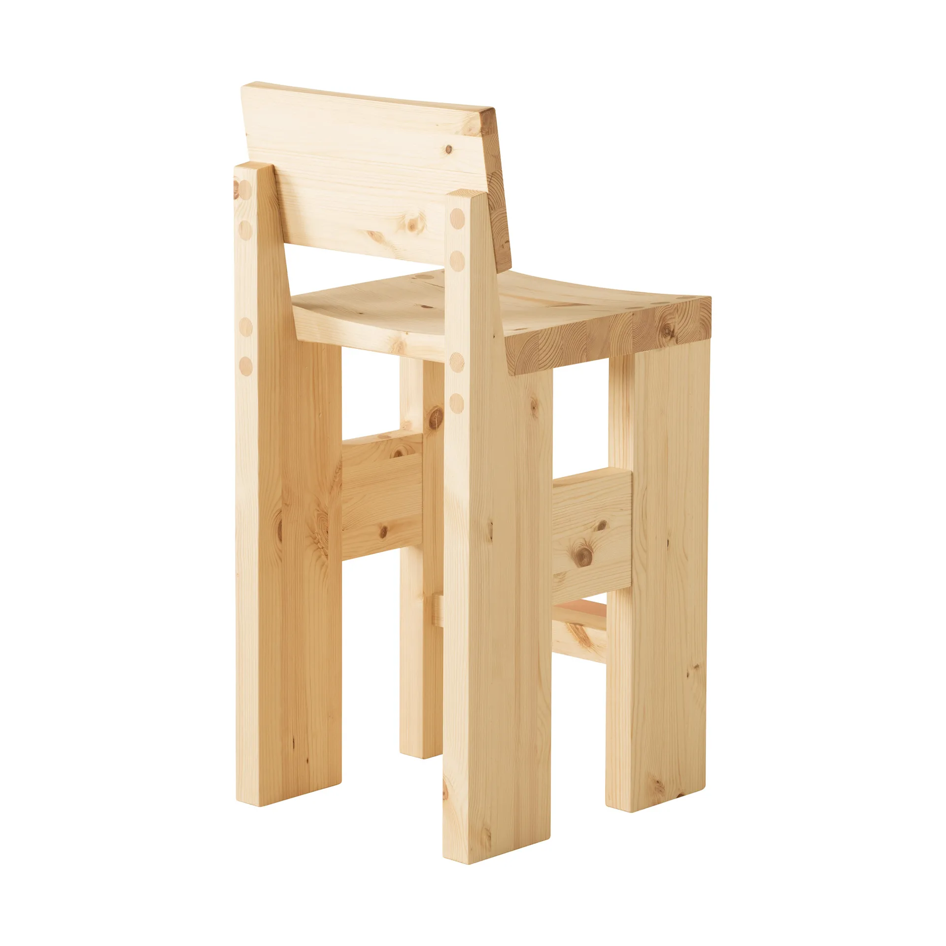 Stołek barowy 001 Bar Stool, Sosna olejowana i woskowana, matowe, 65 cm Vaarnii
