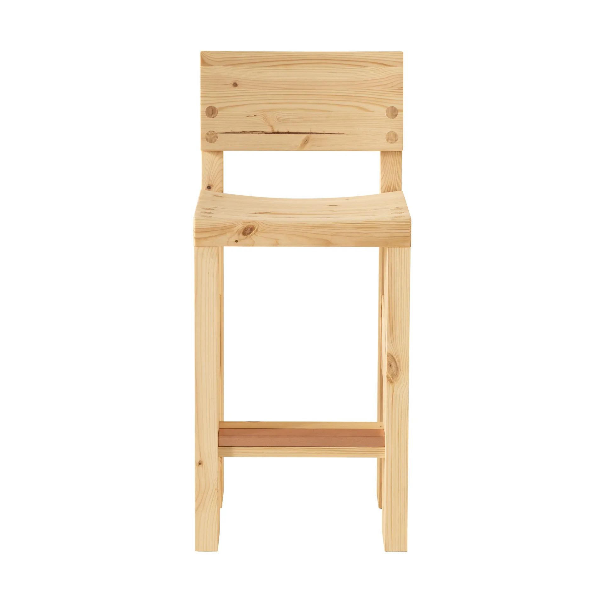 Stołek barowy 001 Bar Stool, Sosna olejowana i woskowana, matowe, 65 cm Vaarnii
