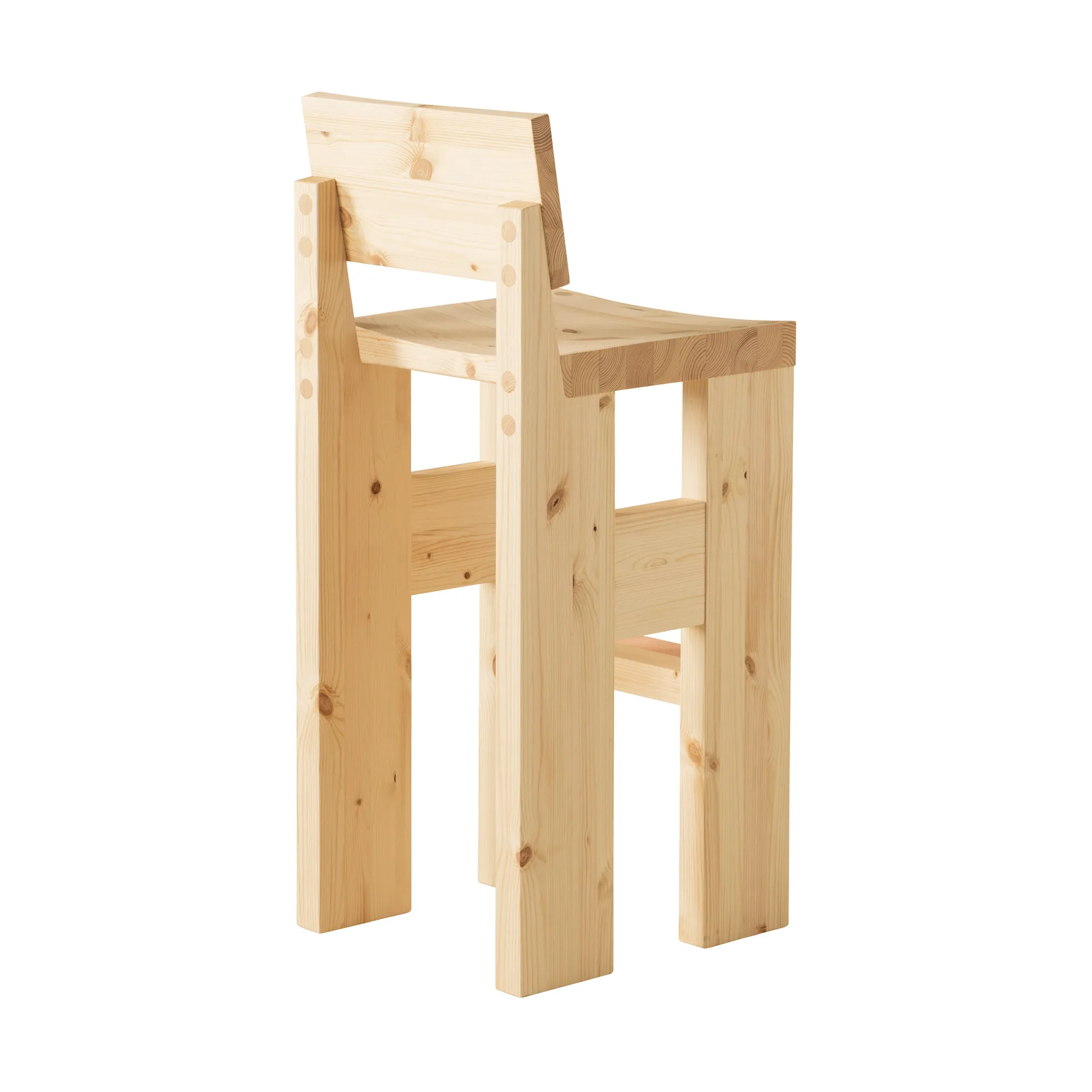 Stołek barowy 001 Bar Stool, Sosna olejowana i woskowana, matowe, 75 cm Vaarnii