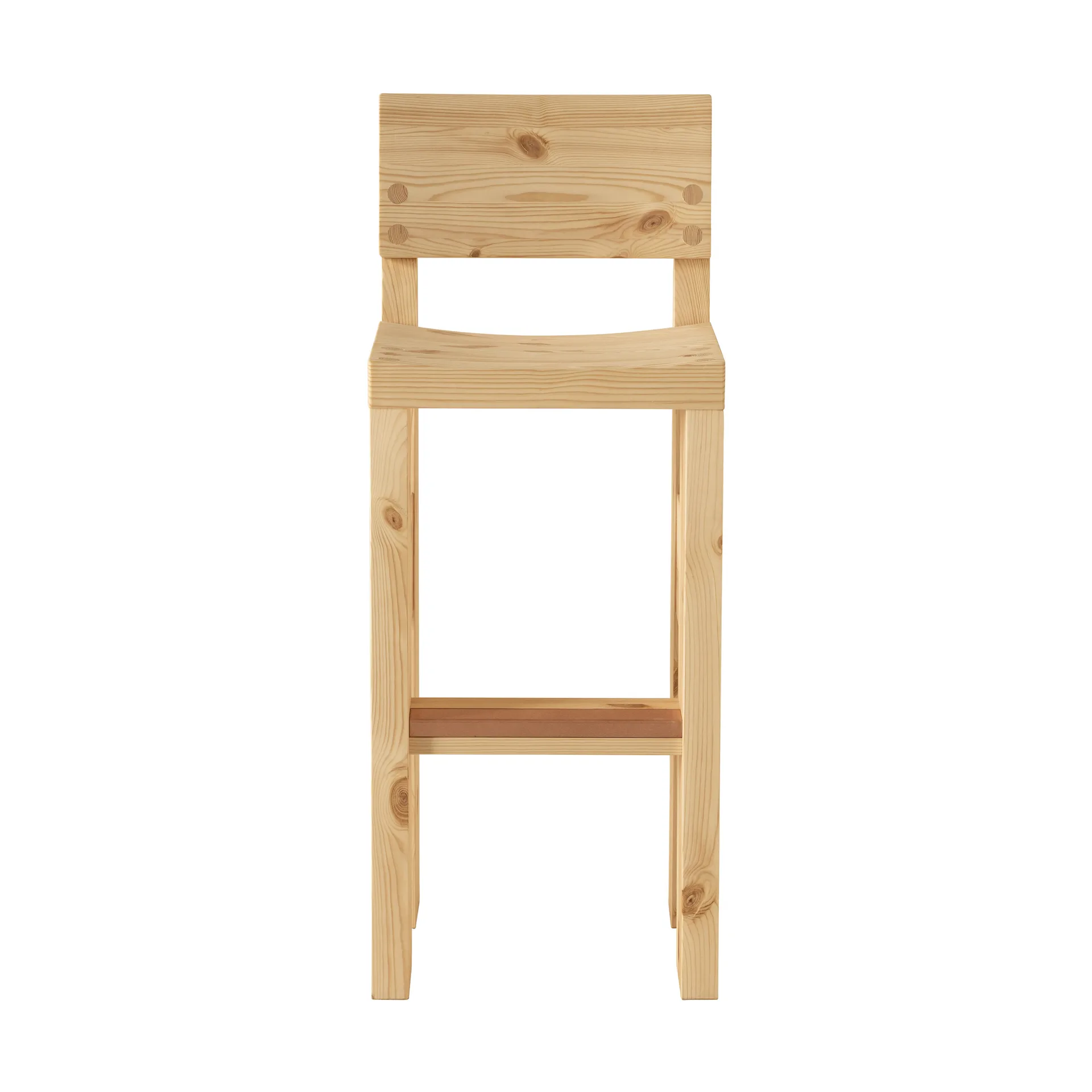 Stołek barowy 001 Bar Stool, Sosna olejowana i woskowana, matowe, 75 cm Vaarnii