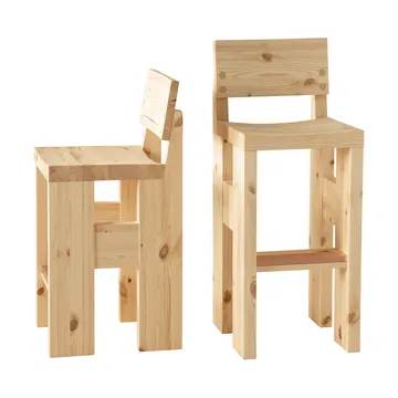 Stołek barowy 001 Bar Stool - Sosna olejowana i woskowana, matowe, 75 cm - Vaarnii