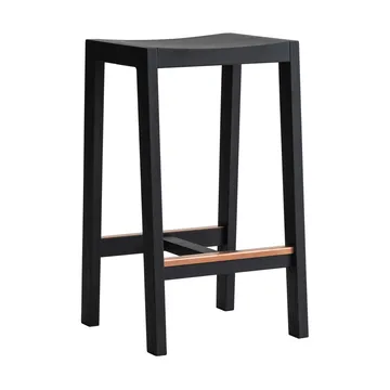 Stołek barowy 016 Maasto Bar Stool - Sosna bejcowana na czarno, 65 cm - Vaarnii