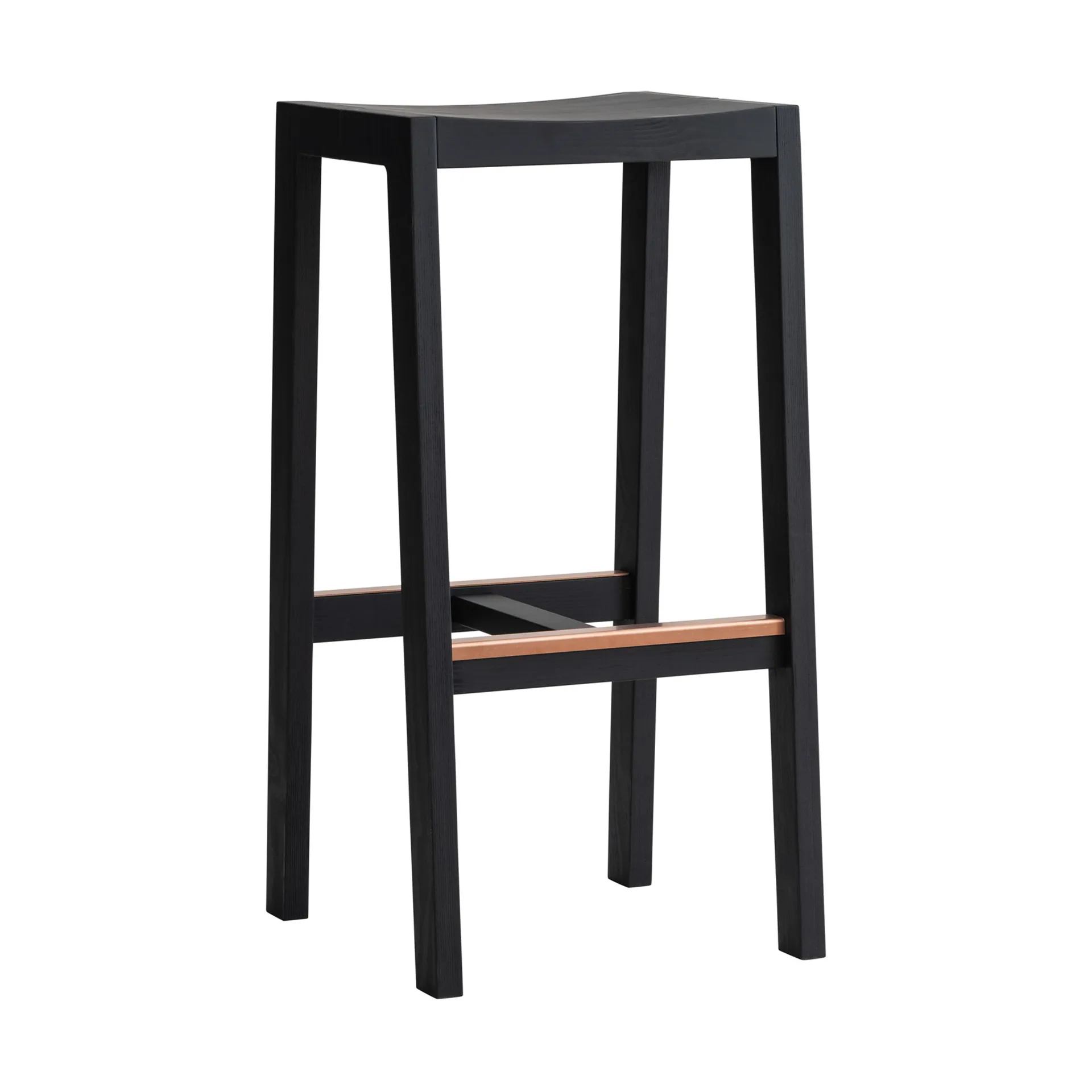 Stołek barowy 016 Maasto Bar Stool, Sosna bejcowana na czarno, 75 cm Vaarnii