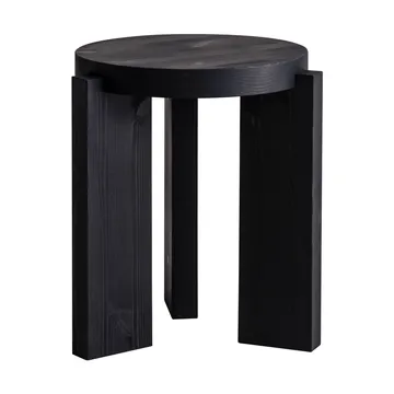 Taboret 001 Stool - Sosna bejcowana na czarno, Ø40×44 cm - Vaarnii