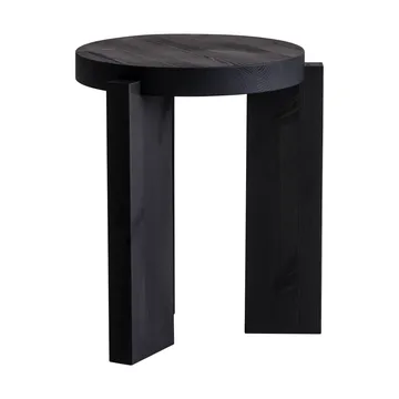 Taboret 001 Stool - Sosna bejcowana na czarno, Ø40×44 cm - Vaarnii