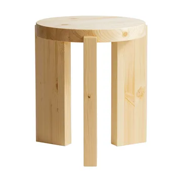 Taboret 001 Stool - Sosna olejowana i woskowana, matowe, Ø40×44 cm - Vaarnii