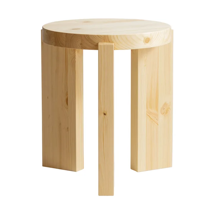Taboret 001 Stool - Sosna olejowana i woskowana, matowe, Ø40×44 cm - Vaarnii