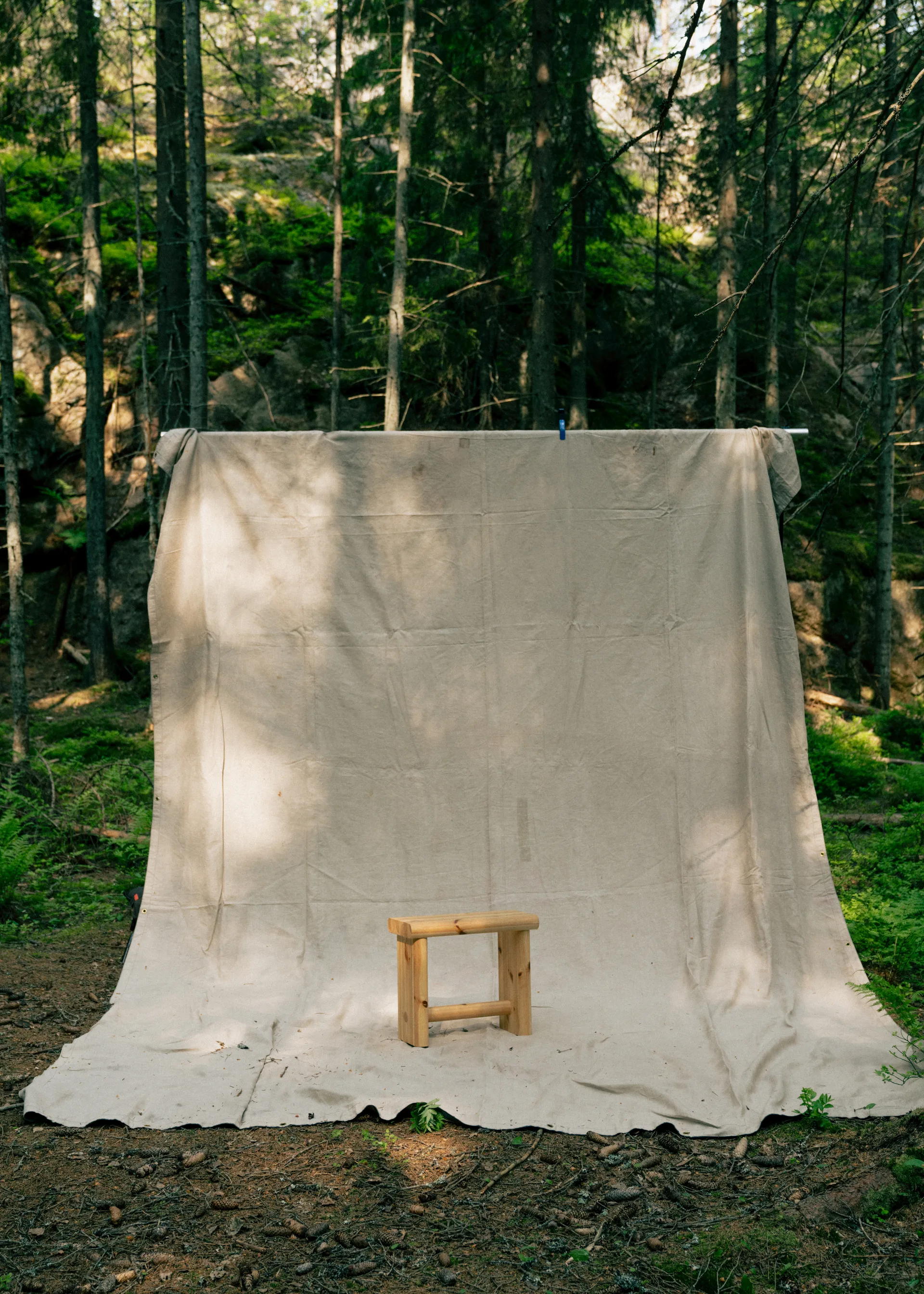 Taboret 002 Ast Stool, Sosna olejowana i woskowana, matowe, 55×26×45 cm Vaarnii