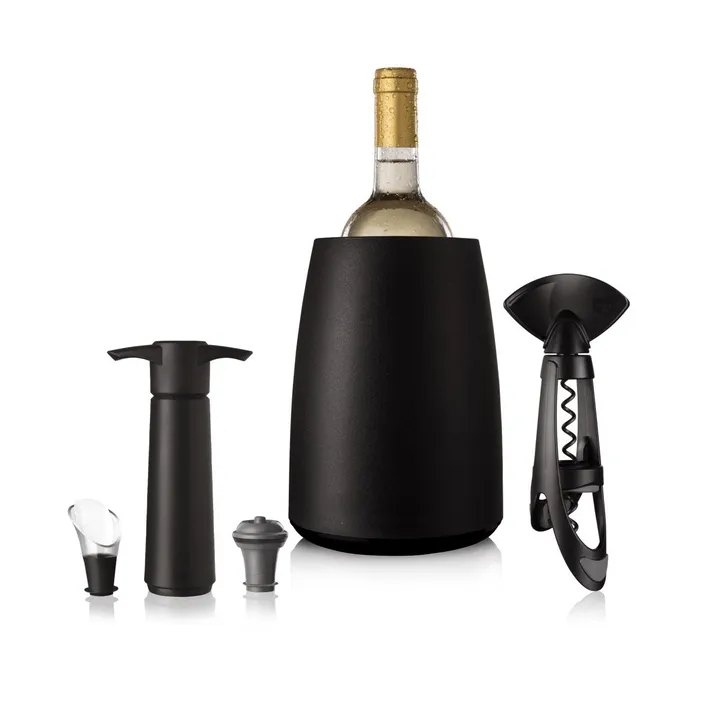 Zestaw do wina Vacuvin Elegant Plus - Czarny, 5 elementów - Vacuvin