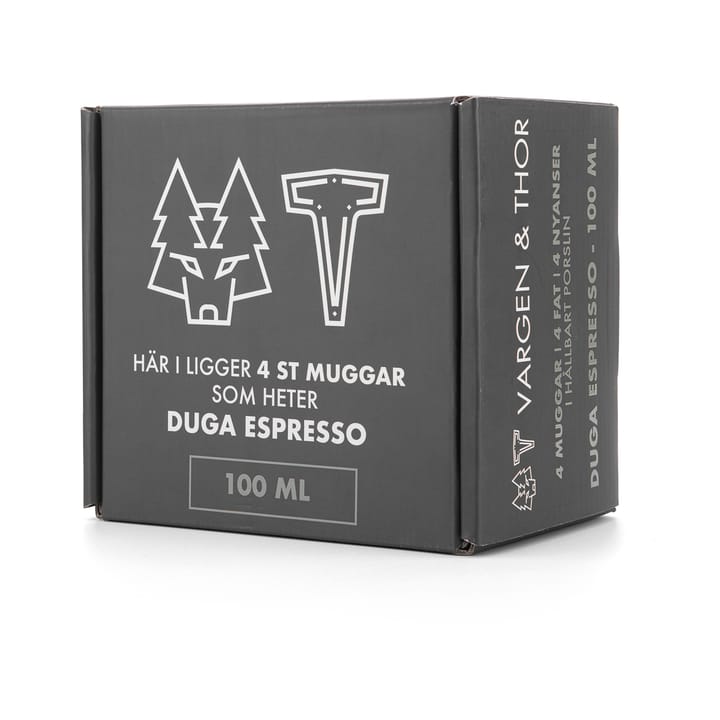 Filiżanka do espresso ze spodkiem Duga 4 szt. - Biały, piaskowoszary, antracytowy, czarny - Vargen & Thor