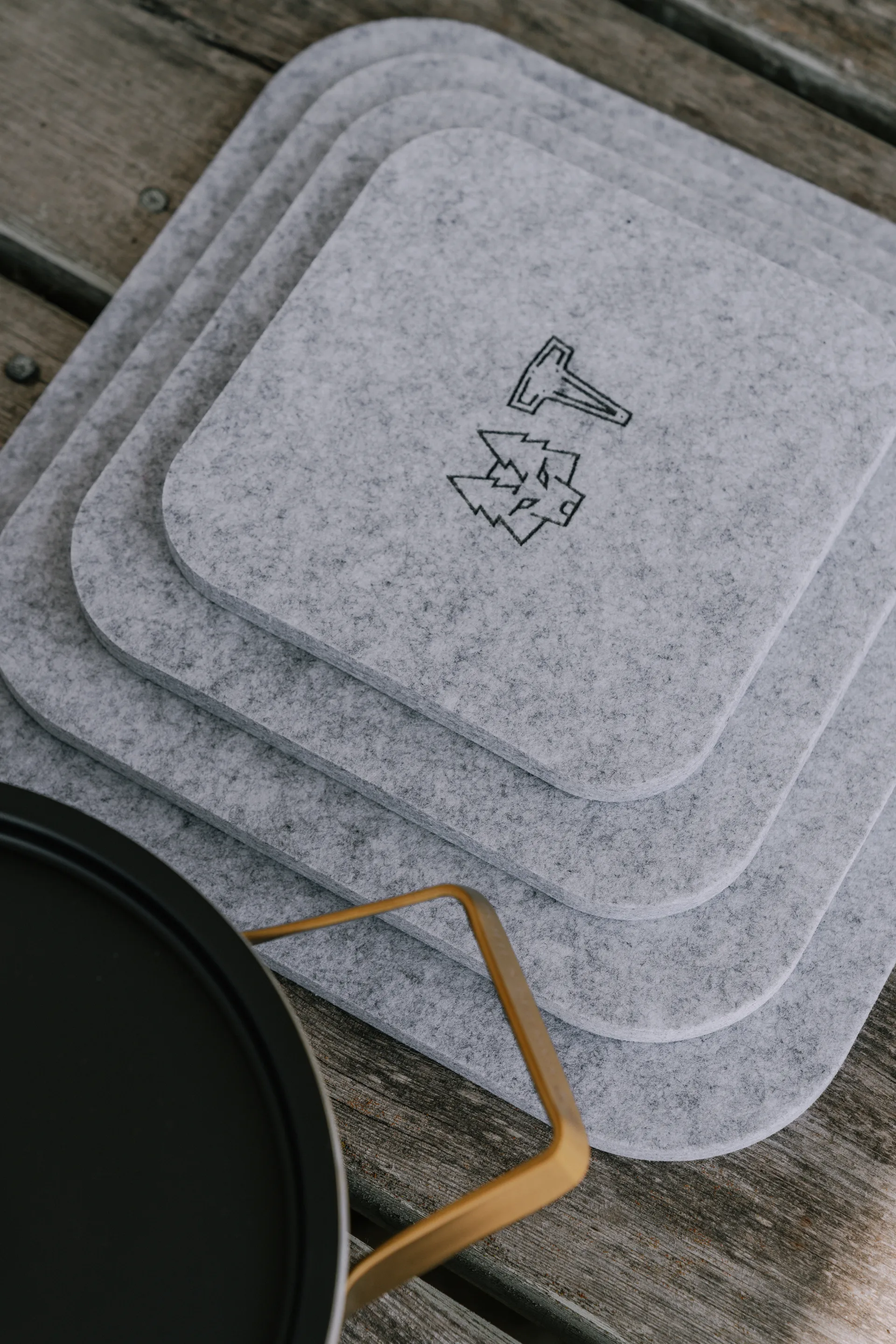 Podkładki pod garnek ULT 4-pak, Popielaty Vargen & Thor