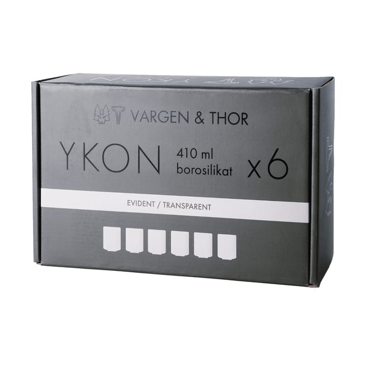 Szklanki YKON 6-pak 410 ml - Ewidencja przezroczysta - Vargen & Thor