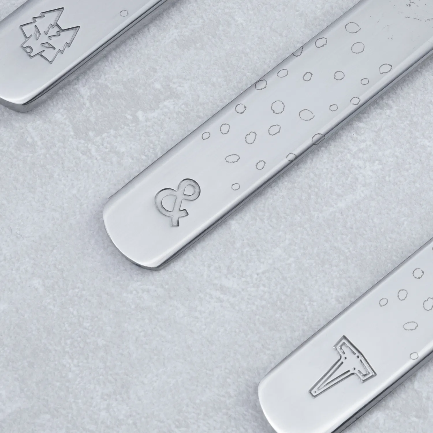 Sztućce dziecięce Lupo Pippi 9 części, Srebrne Vargen & Thor