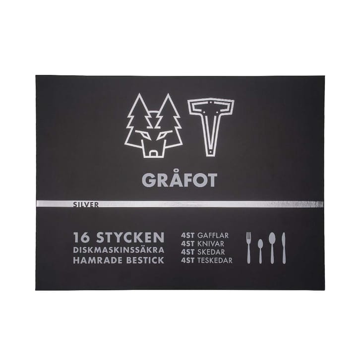 Zestaw sztućców Vargen & Thor, 16 szt., Wydrążony, srebrny Vargen & Thor