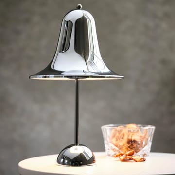 Przenośna lampa stołowa Pantop 30 cm - Shiny chrome - Verpan